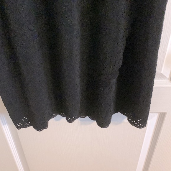 New Never Worn Eyelet Velvet Crochet Long Skirt, Stretch Waistband - Picture 8 of 12